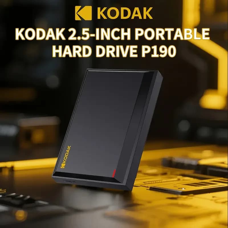 KODAK P190 Disco rigido esterno portatile da 2,5" 1TB/500GB USB 3.0 - Trasmissione veloce per PC, laptop, smartphone e archiviazione