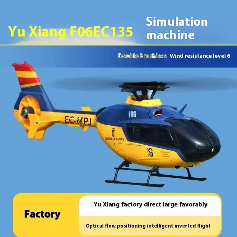 Yuxiang F06 Ec135 Rc Elicottero 6 pollici 2.4g Controllo wireless 6 assi Modello 1:36 Modello di aereo telecomandato Aereo da esterno Giocattolo