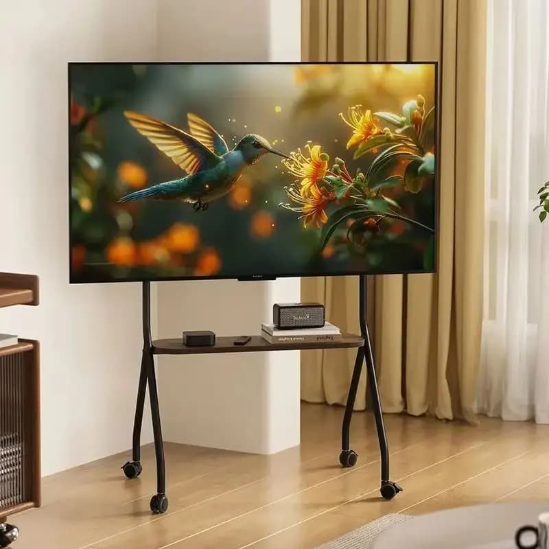 Black satin mobile TV stand 32-75 inch universal shelf for TV and monitor Home Living room Bedroom furniture