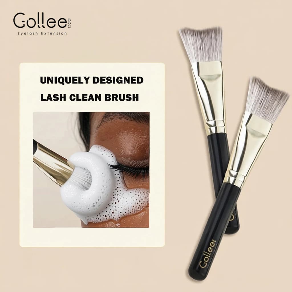 Brush for Mascara Gollee for Mousse and Cream - Ergonomic design with Soft bristles, Easy to clean and reusable