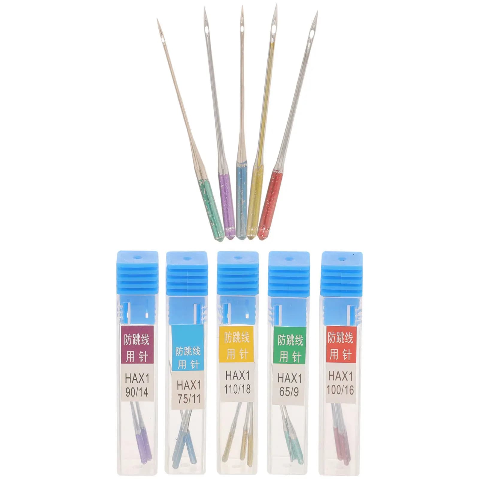 5 Boxes Metal Sewing Machine Needles Anti-Jumping Rust-Resistant Industrial Use Multi-Purpose Needles for Quilting Cloth