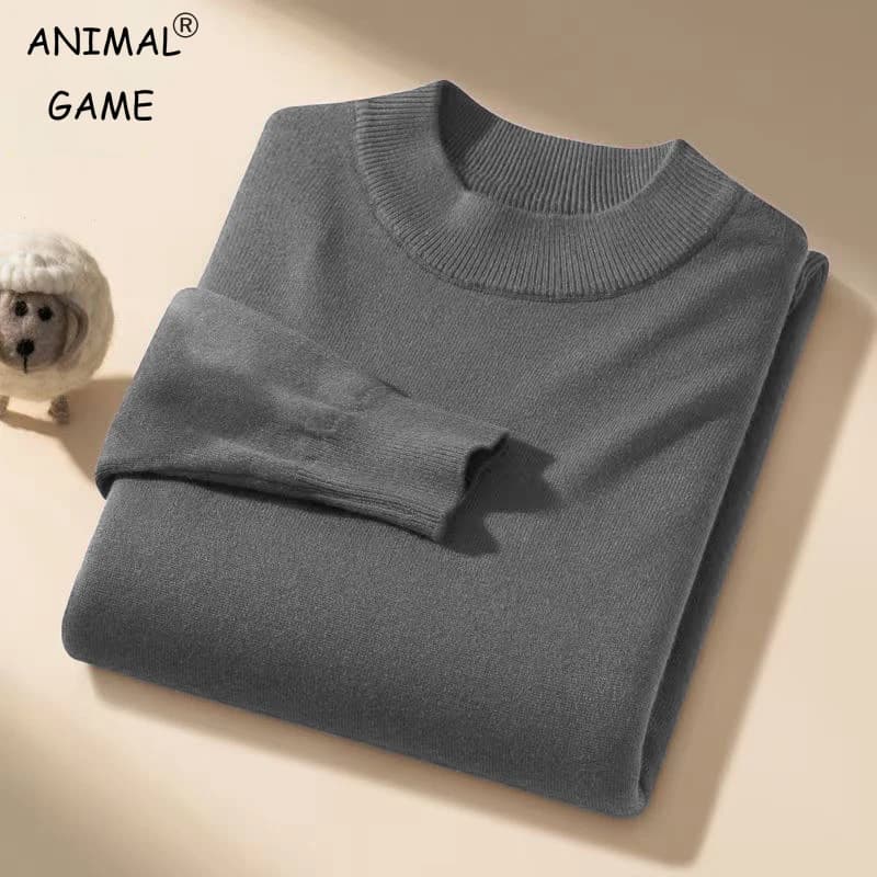 Gioco di animali Uomo Casual Collo a lupetto Camicetta fredda Maglioni lunghi Maglieria termica Pullover Maglione Cappotti da lavoro caldi di base per esterni