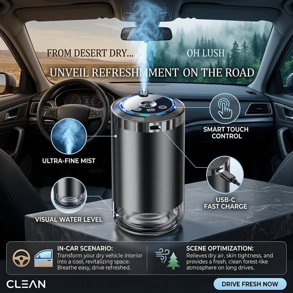 Car Diffuser Humidifier 5 Modes Car Humidifier Aromatherapy Diffusers Car Air Freshener For Car Home Office Bedroom Long
