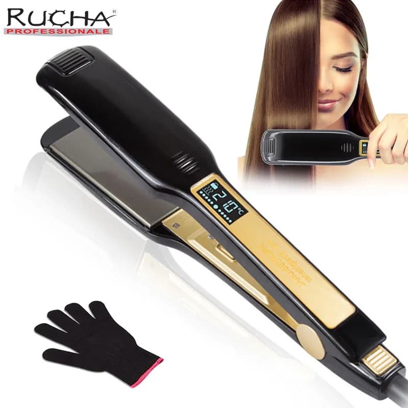 Piastra in titanio per capelli piastra per capelli professionale 450 ° f piastra per capelli bigodino strumento per lo Styling del salone a riscaldamento rapido doppia tensione