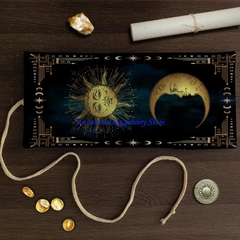 Borsa da divinazione multifunzionale 652D. Leggera, contiene mazzi tarocchi e oggetti rituali