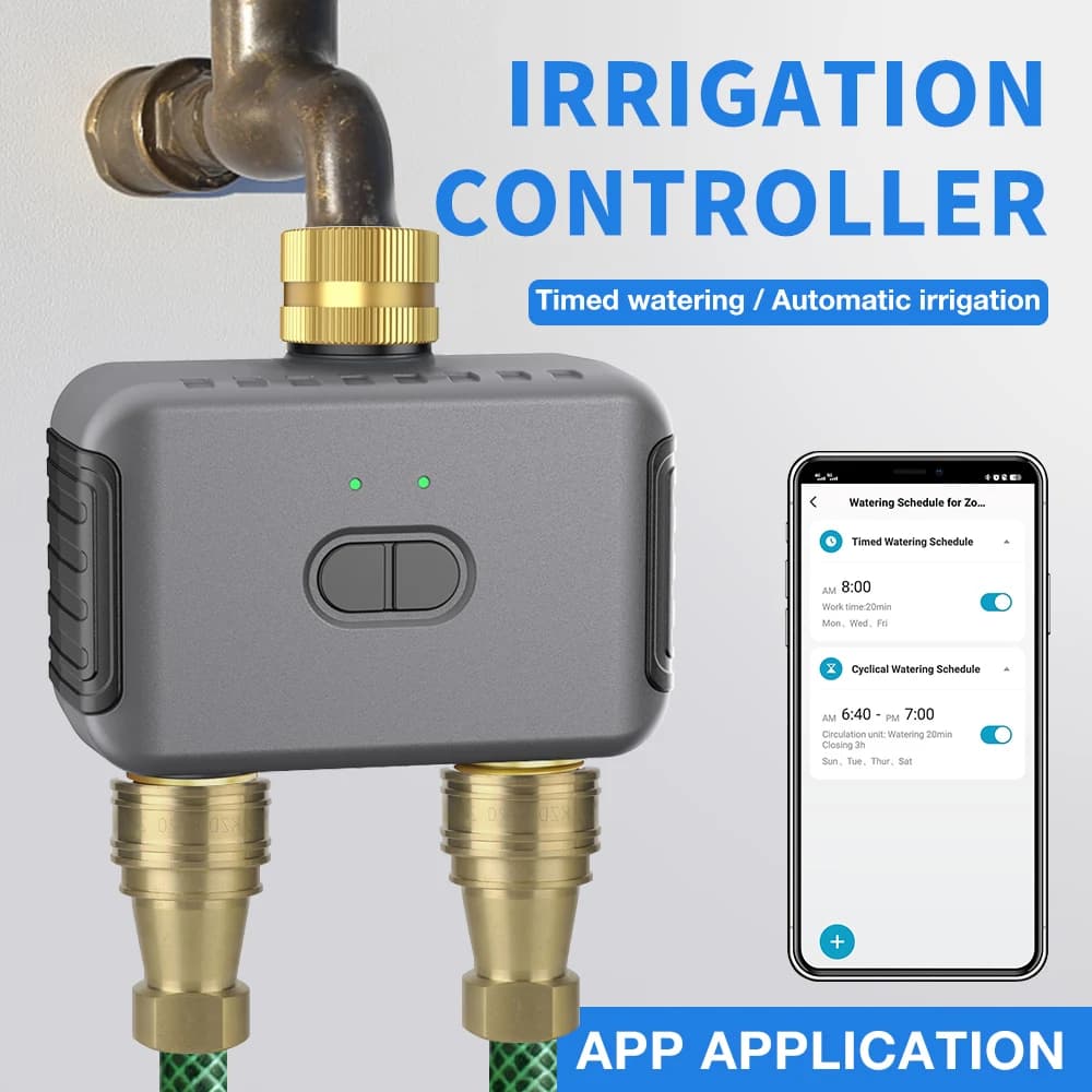 Tuya timer per irrigazione a 2 zone controller automatico per irrigazione da giardino sistema di irrigazione irrigatore a goccia Smart Life Alexa Google Home