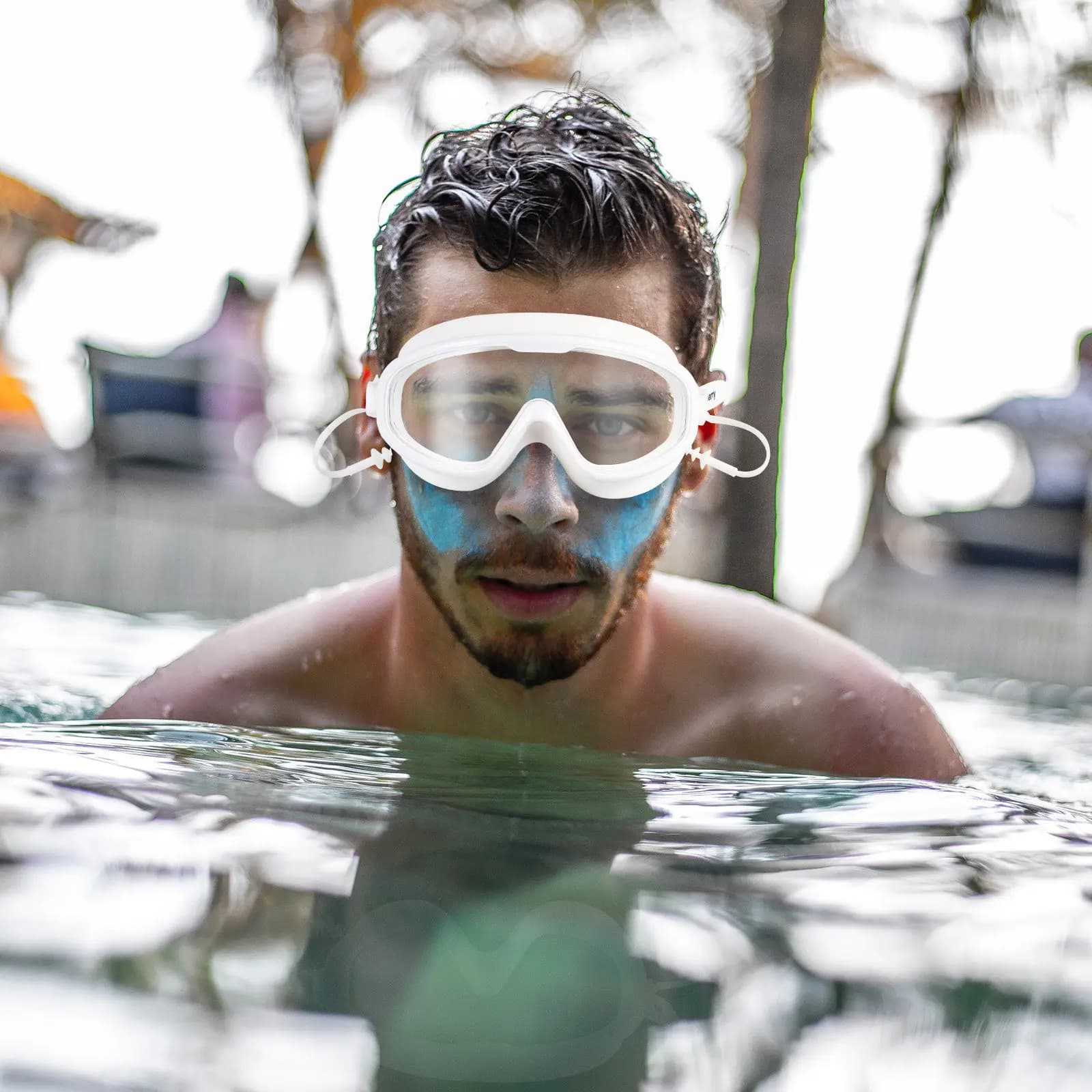 1Pair Clear Vision Swim Goggles Adjustable Non-Slip Strap Anti-Scratch Lens Swimming Glasses for Adult Waterproof Eye Protection