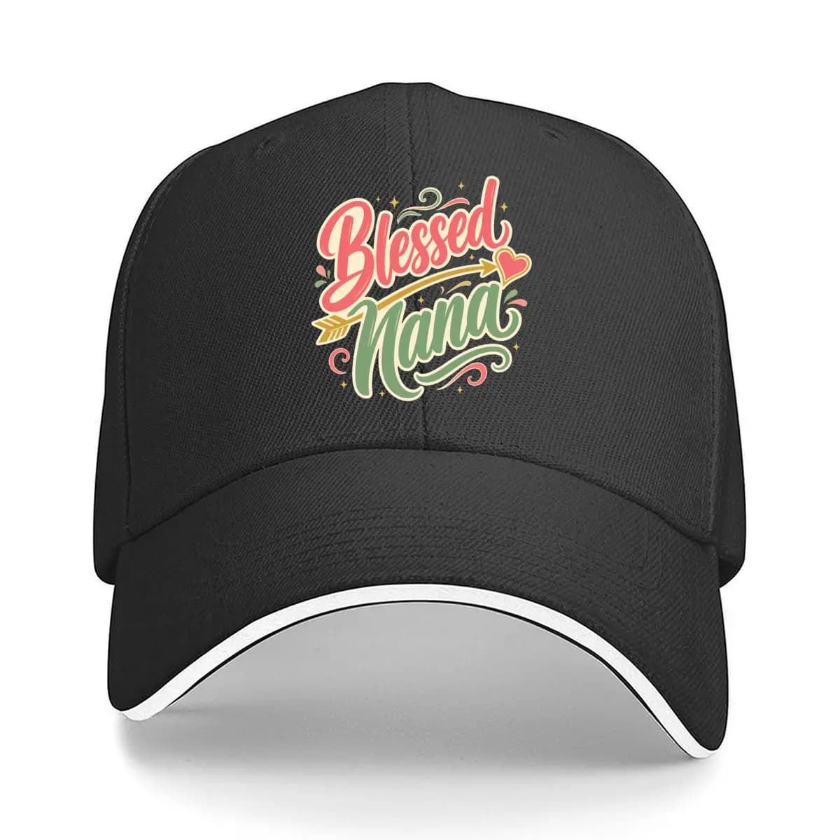 Blessed Nana Heart Arrow Script Sandwich Baseball Cap Sun Cap Outdoor Workouts Hat
