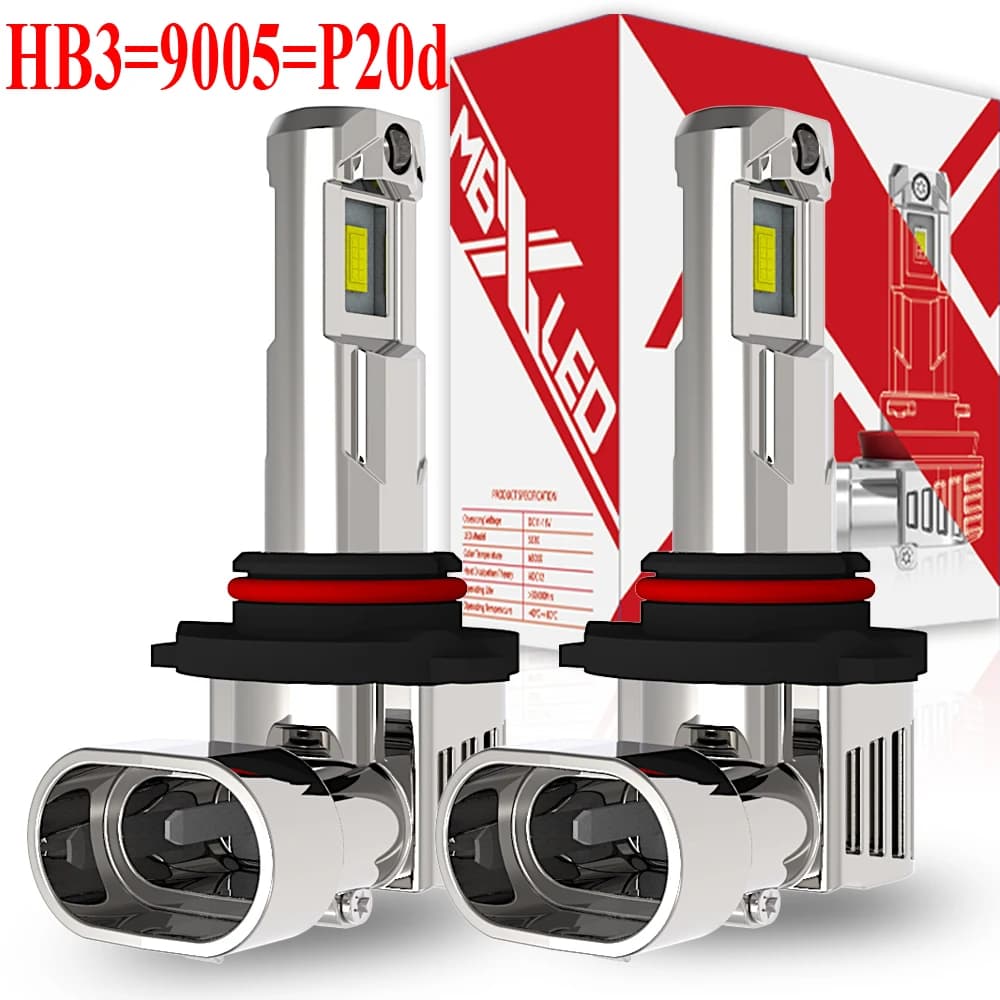 2 Lampadine LED HB3 9005 P20D per Fari Auto, Potenti Senza Errori Canbus, Bianche Turbo Diodo, Luce Fendinebbia 12V, Abbaglianti Senza Adattatore