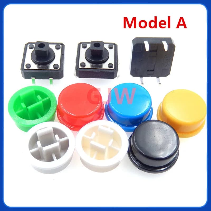 35 PZ Touch Button Switch Momentaneo 12*12*7.3 MM Micro switch button + 35 PZ Touch cap (7 colors) for Arduino switch