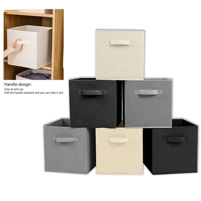 Contenitore portaoggetti pieghevole in tessuto non tessuto a forma di cubo, scatola portaoggetti per la casa, organizer per giocattoli per bambini, organizzazione cassetti e armadi