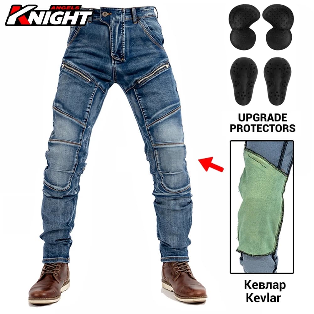 Pantaloni da Moto con Protezioni, Jeans da Motocross, Rodilleras Moto, Jeans da Uomo per Moto, Pantaloni da Motocross Traspiranti per Tutte le Stagioni