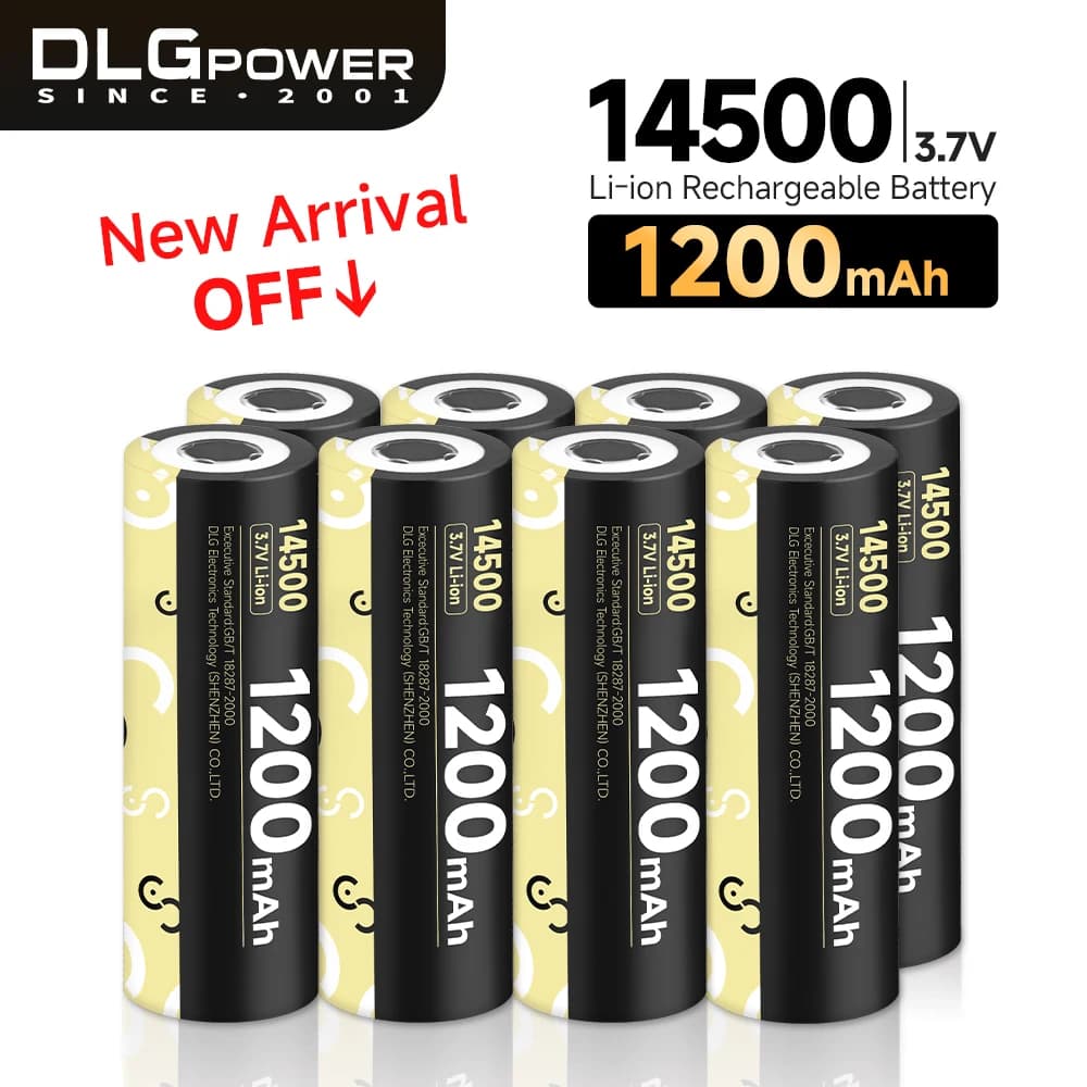DLGPOWER 14500 1200mAh 3.7V batteria ricaricabile agli ioni di litio Torcia elettrica giocattolo radio microfono mouse tastiera