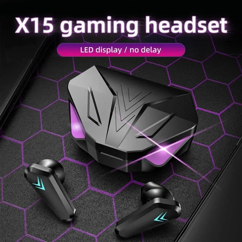 X15 TWS Wireless Bluetooth Hearing Aids with Microphone Bass Audio Sound positioning HiFi Headphones for 9D stereo music for players