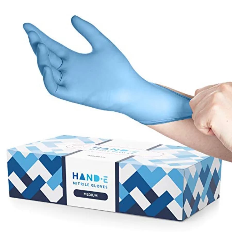 Blue Nitrile Disposable Gloves for Medical Exam and Food Handling Latex Free, Powder Free, Food Safe, Cooking Use