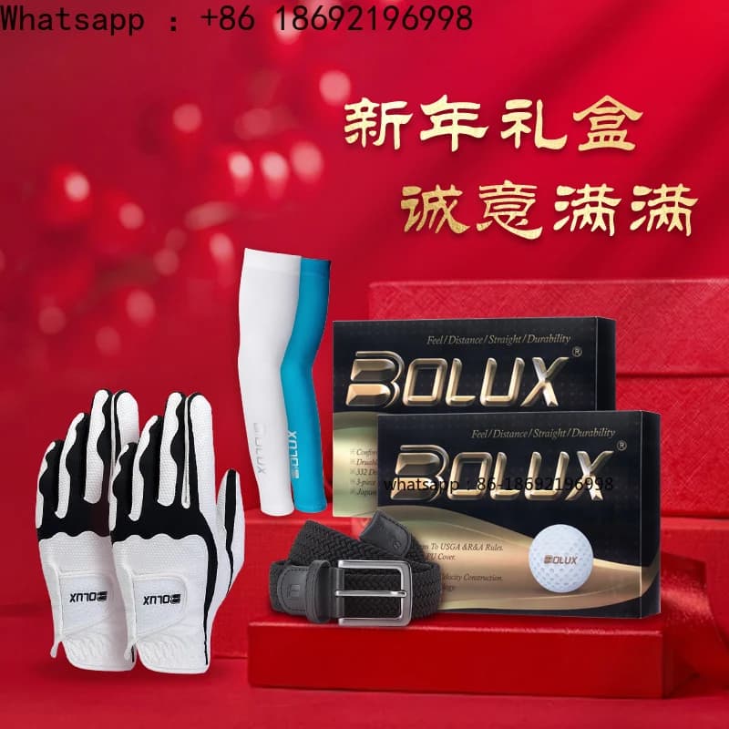 BOLUX Golf Anno del Serpente Confezione regalo di Capodanno Set regalo Guanti Manicotti Combinazione di palline a tre strati