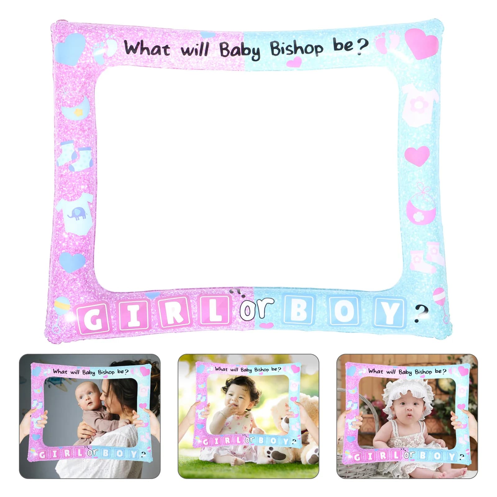 Shower Party Decoration Picture Frame Inflatable Photo Reveal Decorations Sign for Backdrop Birthday