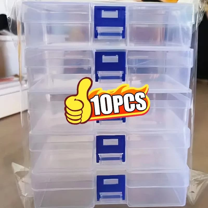 Scatola portaoggetti in plastica trasparente con coperchio a ribalta, contenitore multiuso con serratura per gioielli, matite, articoli vari, organizer per la casa