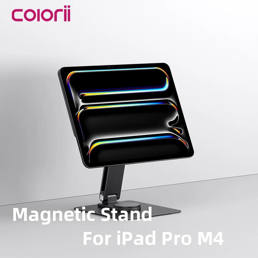 Colorii Supporto magnetico per iPad Pro M4 2024 Supporto per tablet regolabile con rotazione di 360 gradi da 11 pollici 13 pollici Ally di alluminio Pieghevole