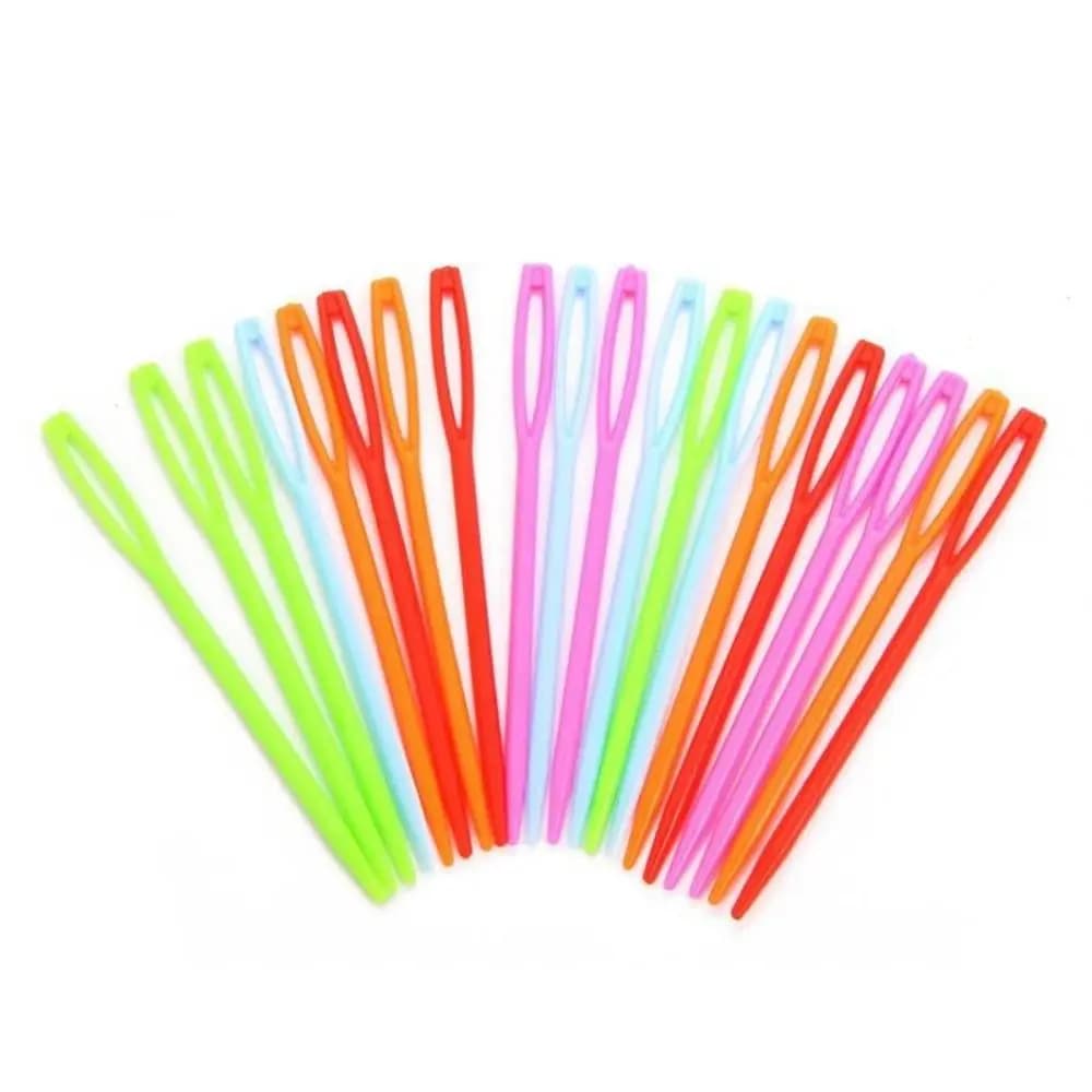 20 pcs Set New Plastic Sewing Needles Knitting Darning Safety Pins Yarn Stitching Anti Loosening Buckle Accessories