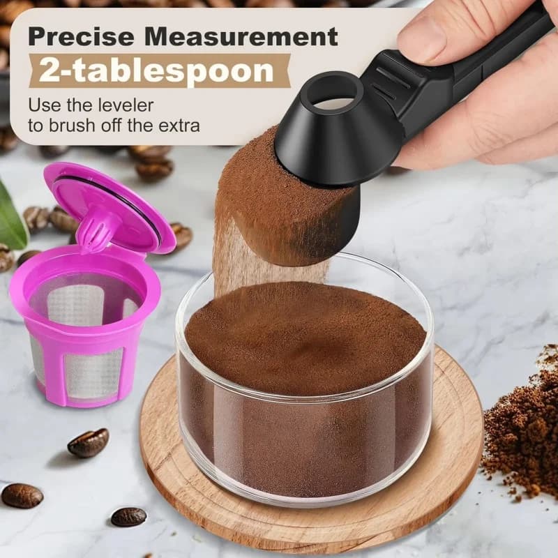Spill Proof Sliding Coffee Gram Scoop Protein Powder Measuring Spoon Funnel with Hanging Hole Kitchen Gym Travel Gadget