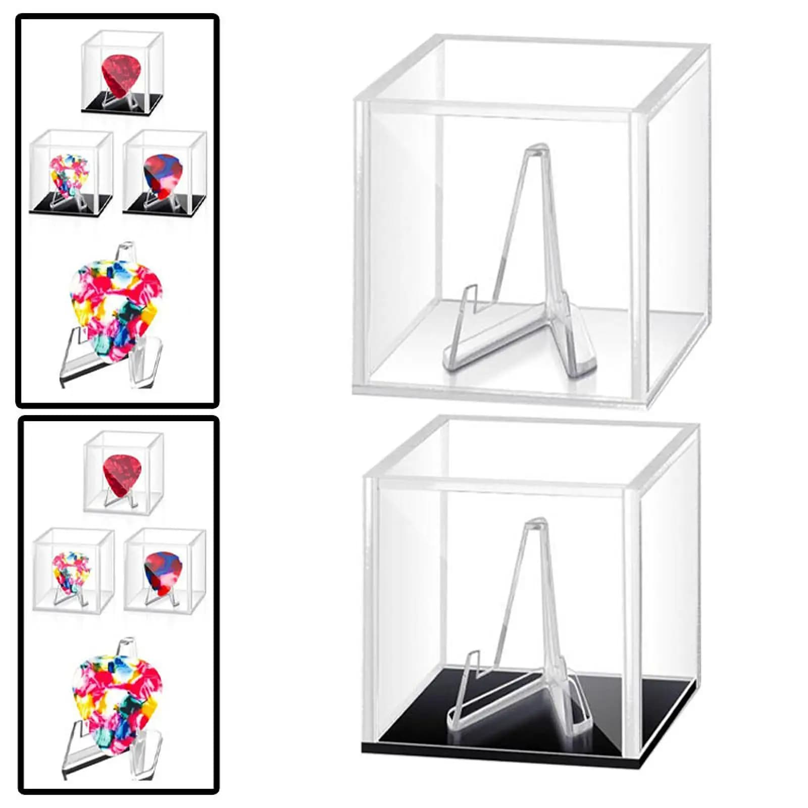 Guitar Pick Display Box,Holder with Stand,Display Acrylic Collectable Storage Box,Guitar Pick Box Case for Lovers Musician