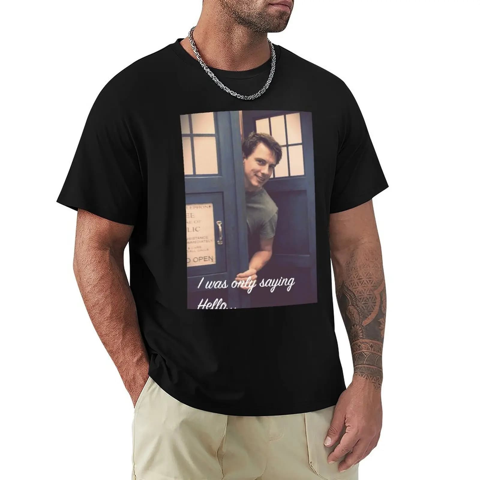 T-shirt Captain Jack Harkness, maglietta sportiva casual in cotone a maniche corte