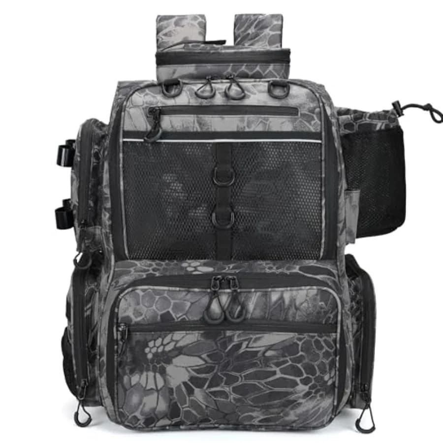 Fishing Backpack with Candle Holder, Bottle Holder for Fishing Equipment, Standard Size, Non-Including Tool Boxes