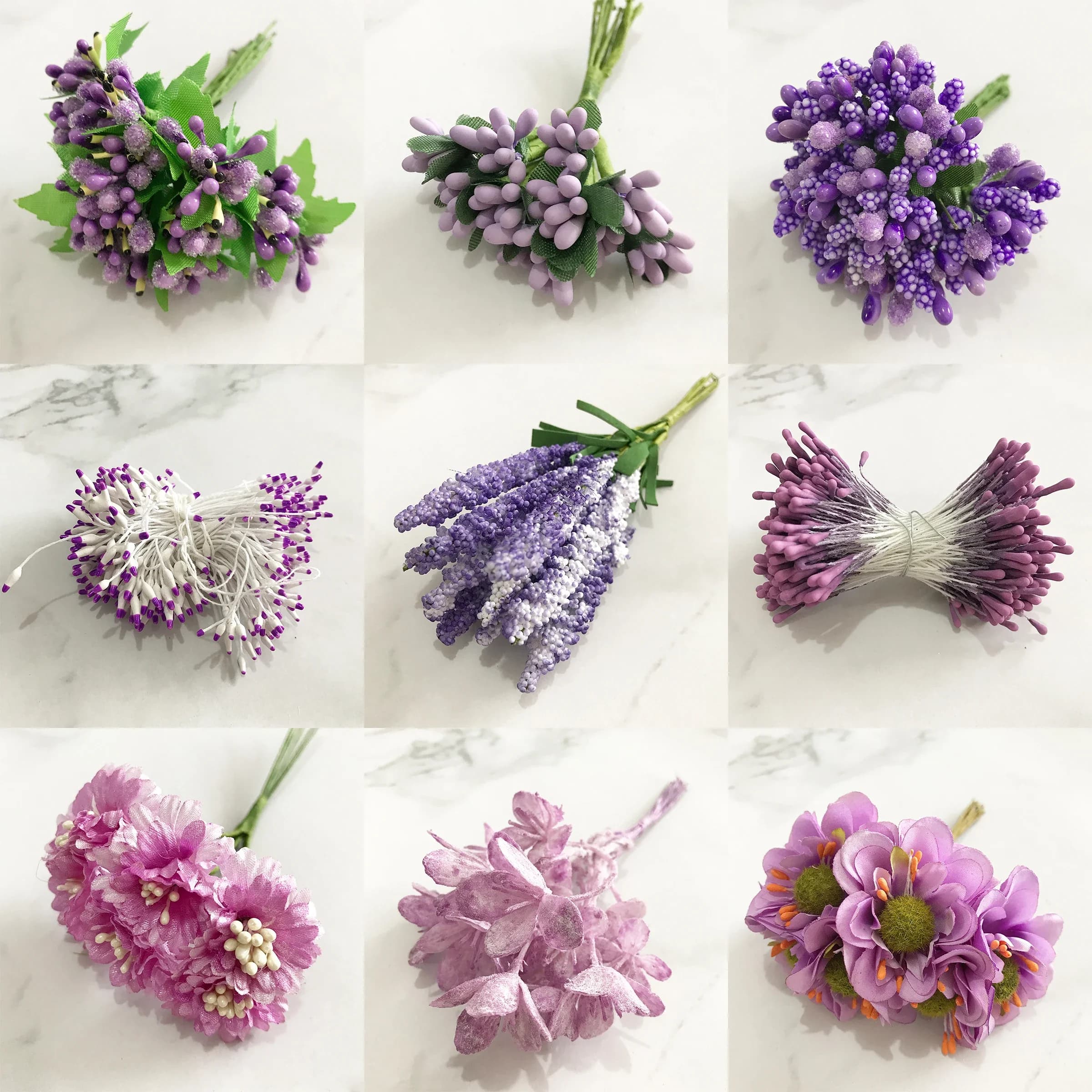6/8/10/12/50/70/90pcs Della Miscela Viola Fiore di Ciliegio Stame Bacche fascio di Natale FAI DA TE Contenitore di Regalo Della Torta di Cerimonia Nuziale Corone Decor