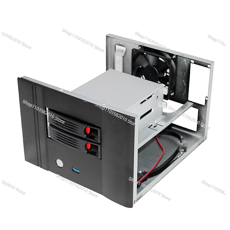 Telaio NAS 2 dischi in lega di alluminio sostituibile a caldo scheda principale itx IPFS server di archiviazione domestica chassis nas a doppio disco