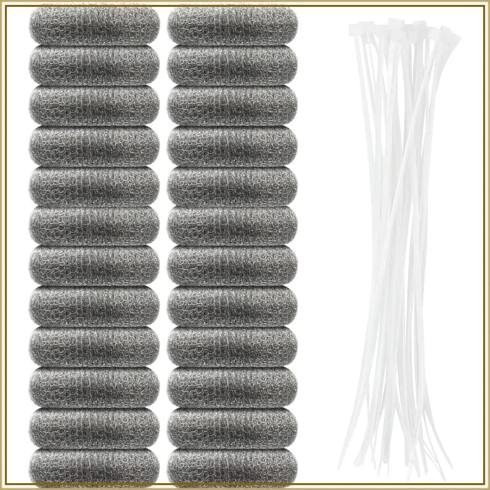 24 PCS Lint Traps, Stainless Steel Washing Machine Lint Catcher, Pet Hair Remover, Upgrade Laundry Mesh Filter with Cable Ties