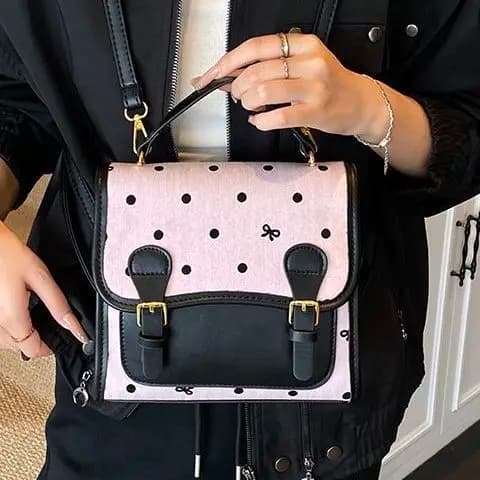 Dolce e carino fiocco zaino da donna elegante delicato a pois borsa piccola borsa quadrata da donna moda coreana Chic Mochilas Mujer 2025