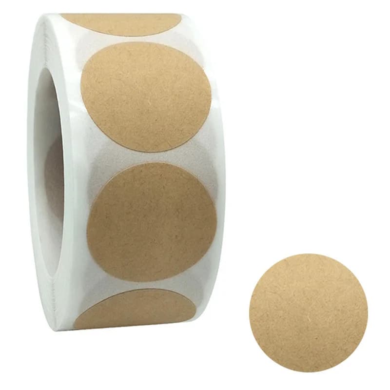 500Pcs Kraft Paper Stickers Round Blank Labels For Handmade Gift Tag Paper DIY Envelope Sealing Stickers Stationery