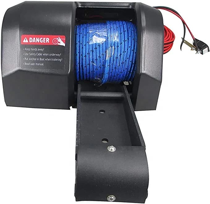 RAF Powerful 12v Marine Boat Pontoon 35 Electric Anchor Winch 100 Ft Rope Freshwater For Anchor Up To 30lbs