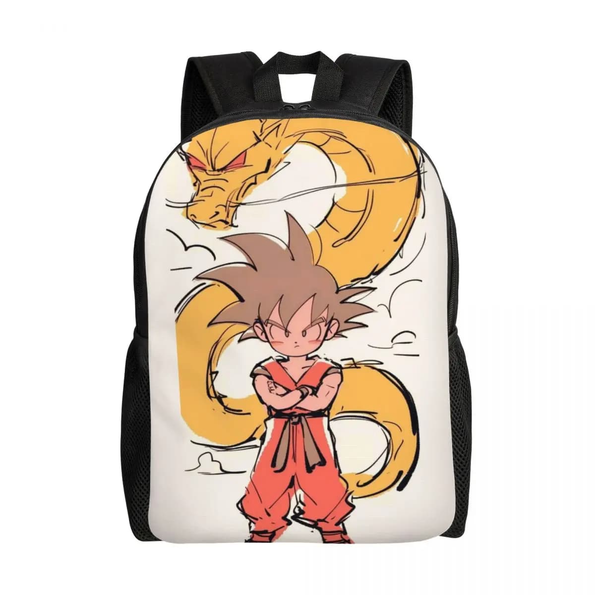 Zaini personalizzati Goku Anime per uomini e donne, studenti universitari, borsa per libri, adatta per laptop da 15 pollici, borse carine con cartoni animati