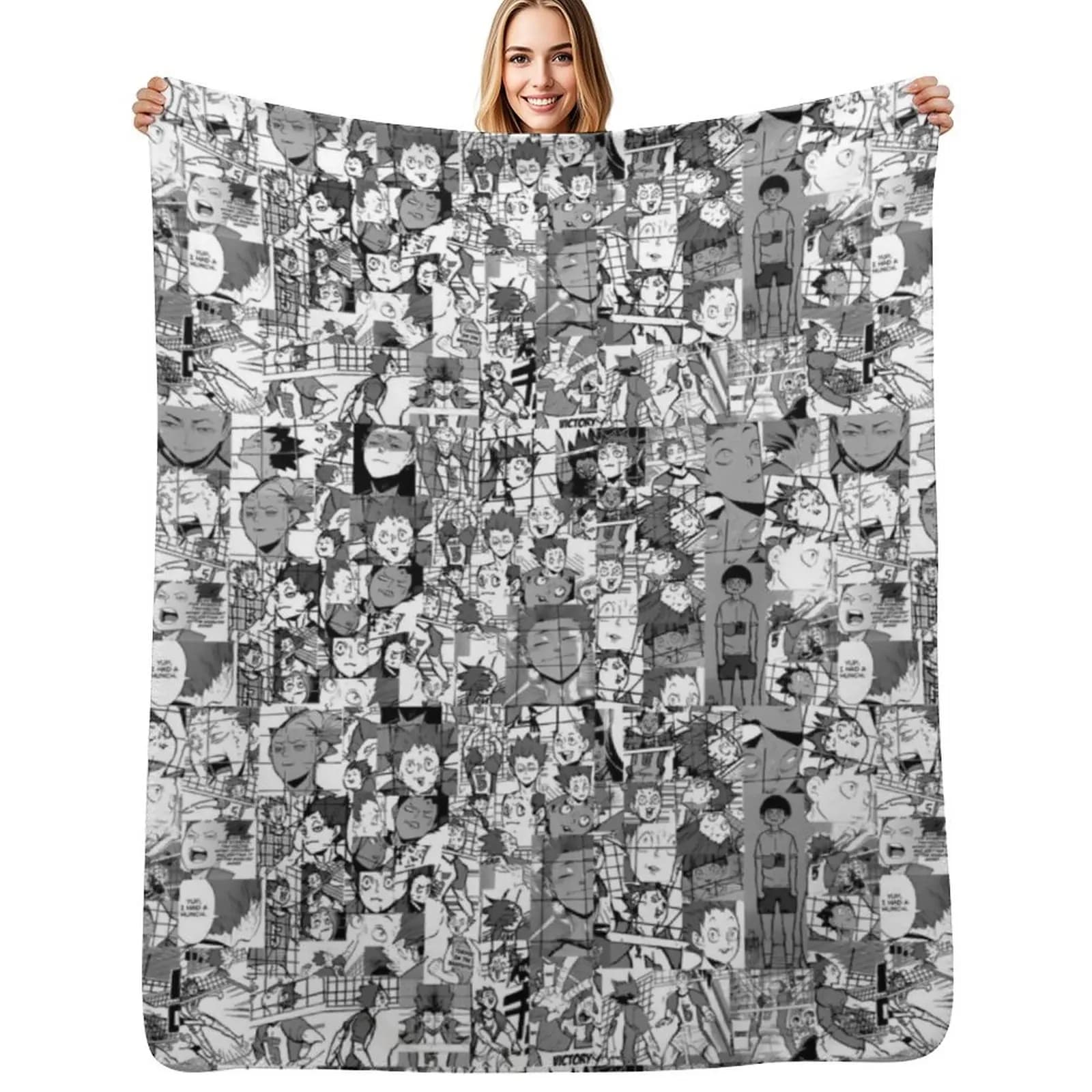 Tendou Satori manga collage Throw Blanket Plaid Sofa Throw Bed covers Stuffeds valentine gift ideas Blankets