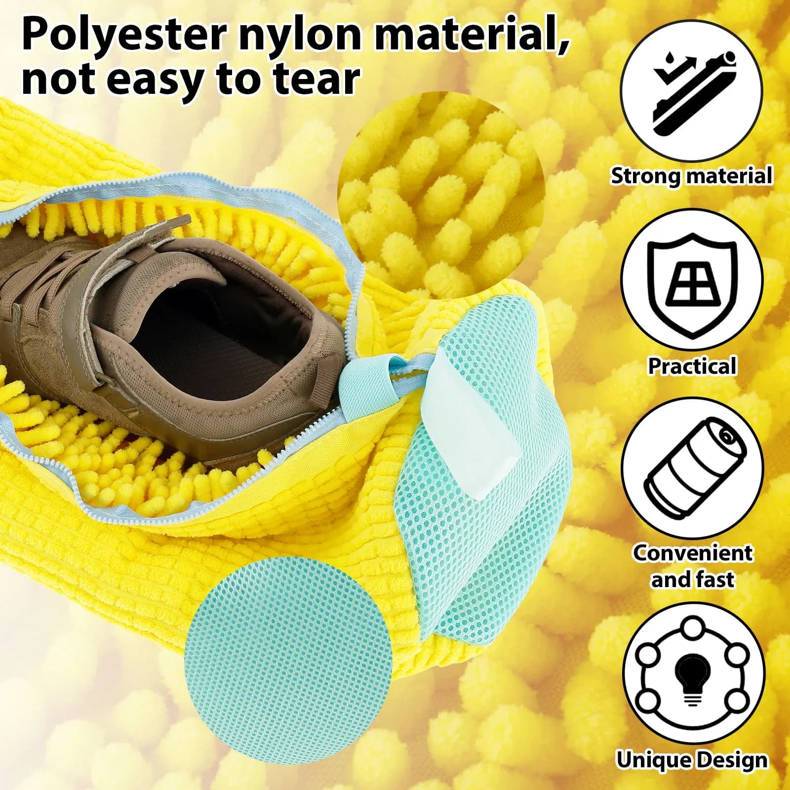 1/2/4PCS Shoe washing bag Cotton laundry net Soft fibres Easily remove dirt Shoes Wash bags Anti-deformation Organizer
