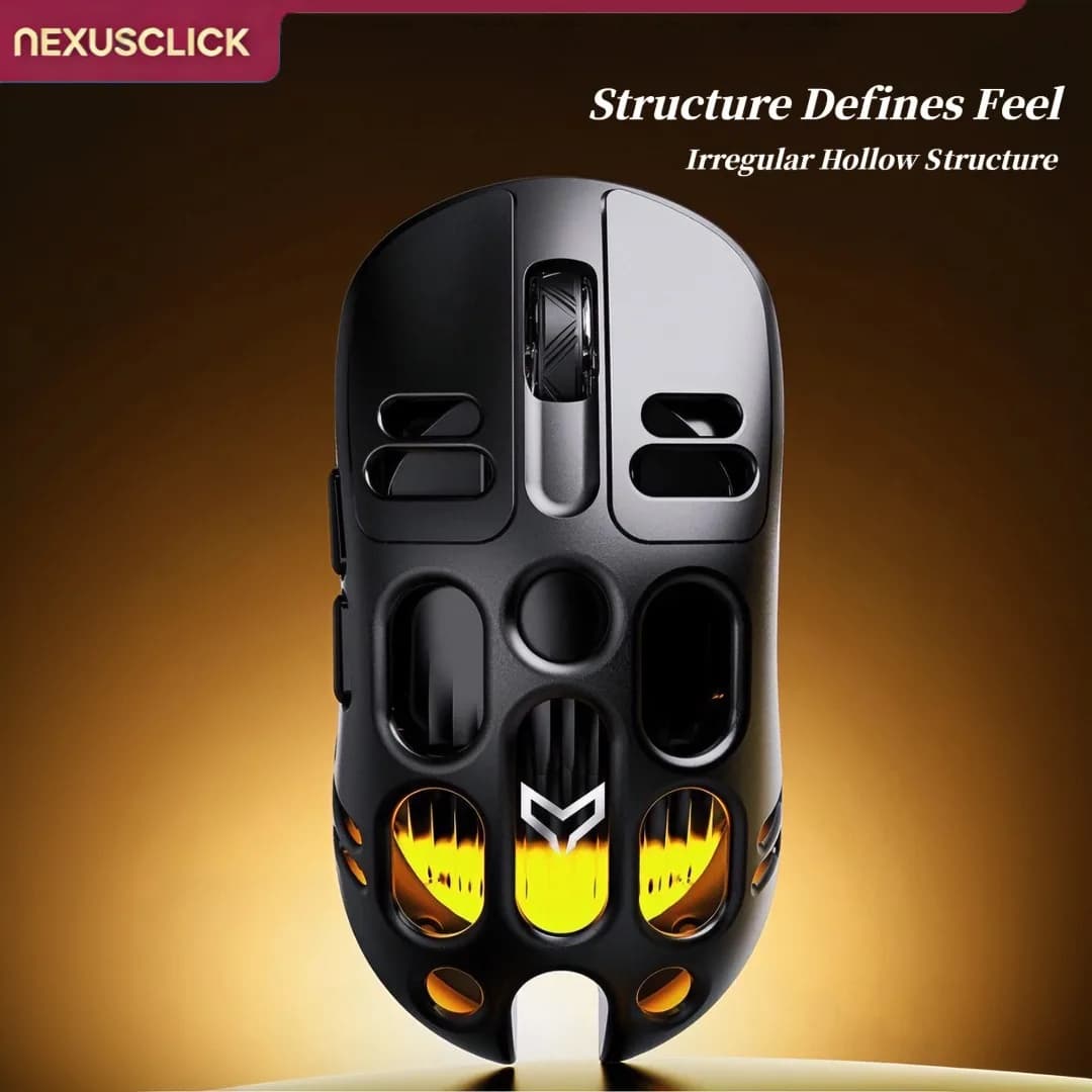 Lightweight Tri-Mode Wireless Gaming Mouse NexusClick, RGB Ergonomic Adjustable DPI Gaming Mice, Portable Mice for PC Mac Office