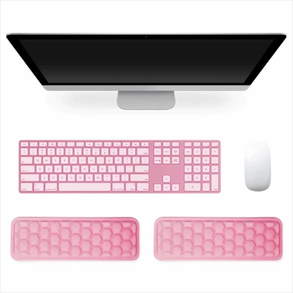 Cuscino Ergonomico a L per Scrivania, Supporto Antiscivolo per Polso, Sollievo dal Dolore, Cuscino in Memory Foam per Bordo Scrivania, Tastiera Computer