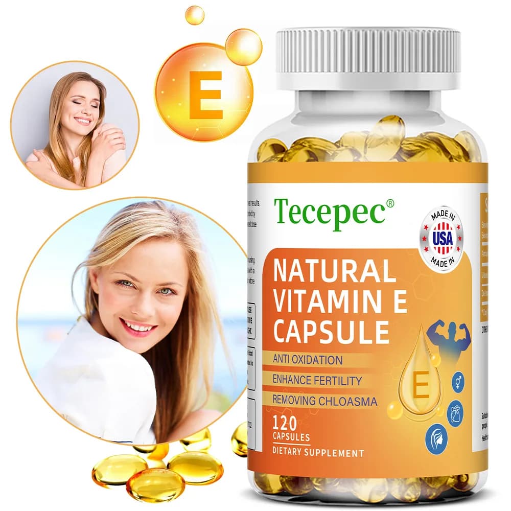 Natural antioxidant supplement, with vitamin E - for skin, hair, circulatory health, immune system support - gluten free