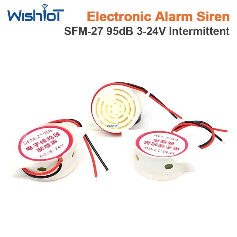SFM-27 95DB Active Buzzer 3-24V 12V High Decibel Electronic Beep Alarm Intermittent Siren Sounder For Arduino DIY Project