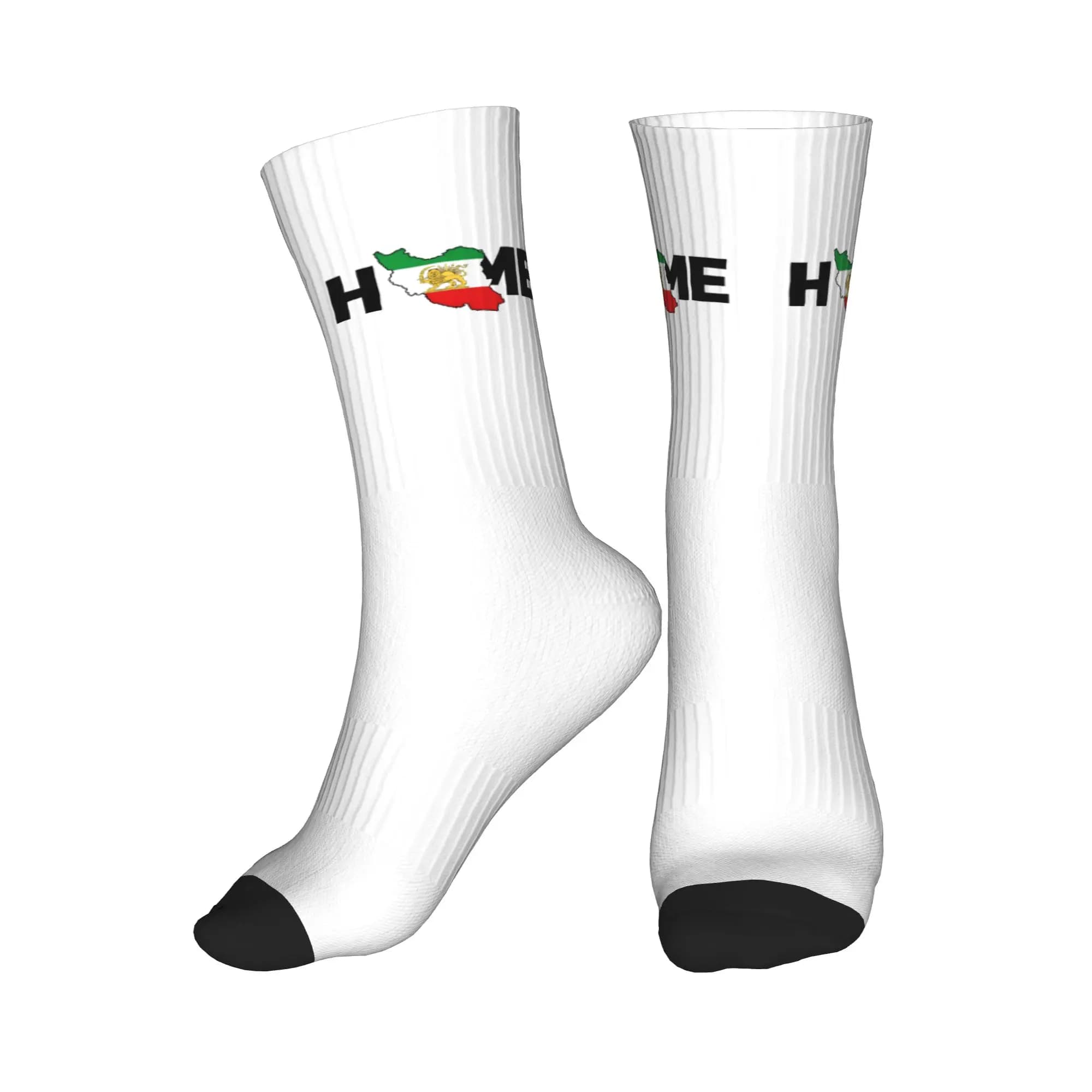 Fashion Socks Iran My Home for Women and Men, Warm with 3D Printing, Iranian Patriotic Socks for Football