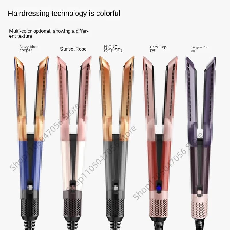 Professional 2-in-1 Hair Dryer and Straightener Negative Ion Iron Long Lasting Styling Tool Wet and Dry Straightener
