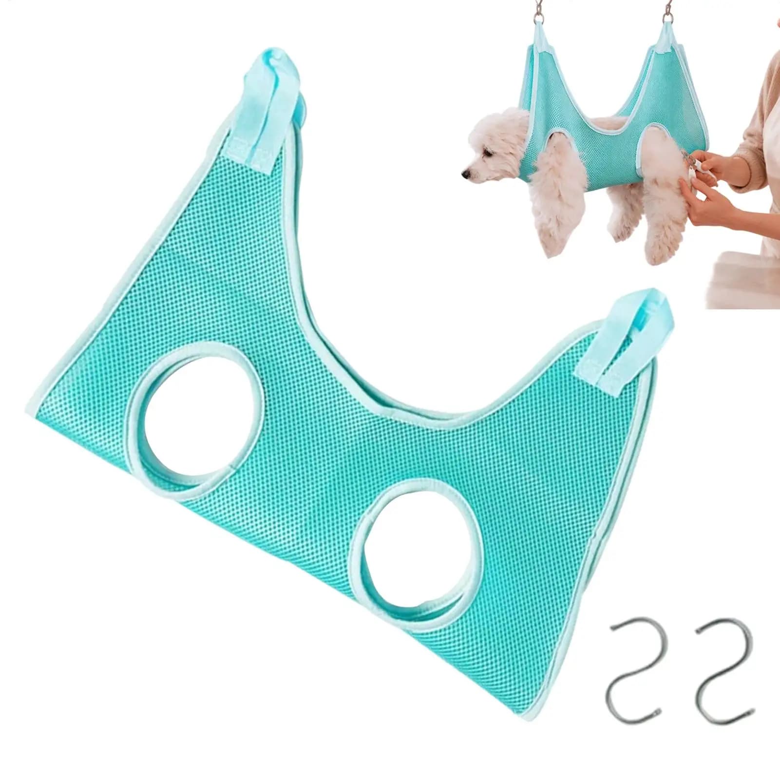 Dog Grooming Hammock Mesh Escape-Proof Non-Slip Restraint Harness Pet Nail Trimming Holder For Bathing Ear Teeth Cleaning Home