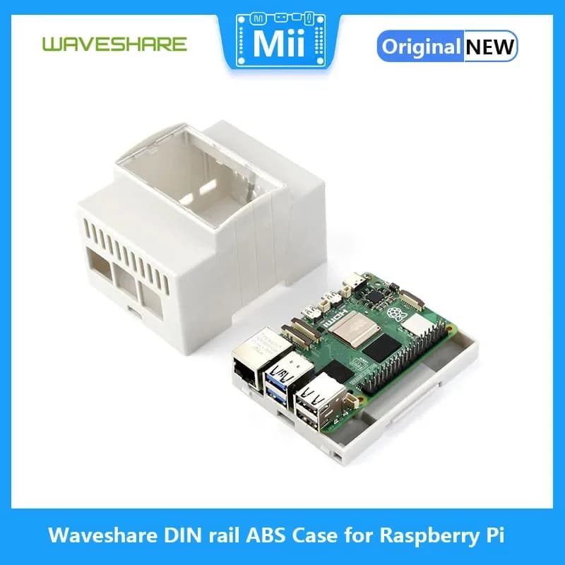 ABS Case for DIN Waveshare Guide for Raspberry Pi 5, large internal space, injection module