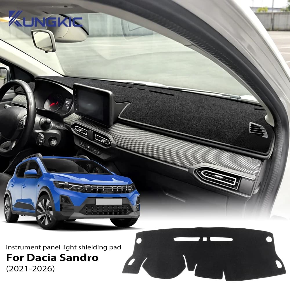 For Dacia Sandero 3/Sandero Stepway III 2021 2022 2023 2024 2025 2026 Dacia Jogger Summer Car Dashboard Mat Avoid Light Pad