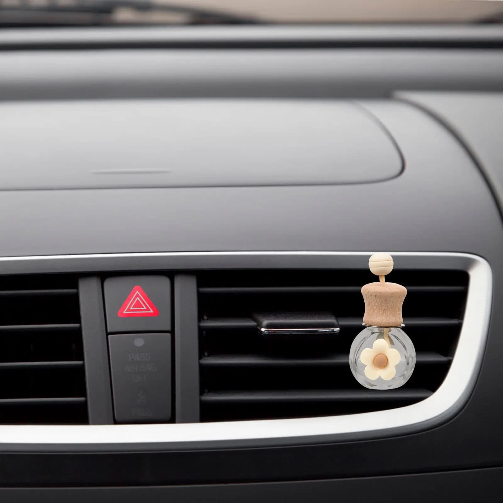 Diffusore di Profumo per Auto a Forma di Bottiglia, Riutilizzabile, in Vetro e Legno, Decorazione Universale per Bocchette di Ventilazione, Olio Essenziale Vuoto per Auto