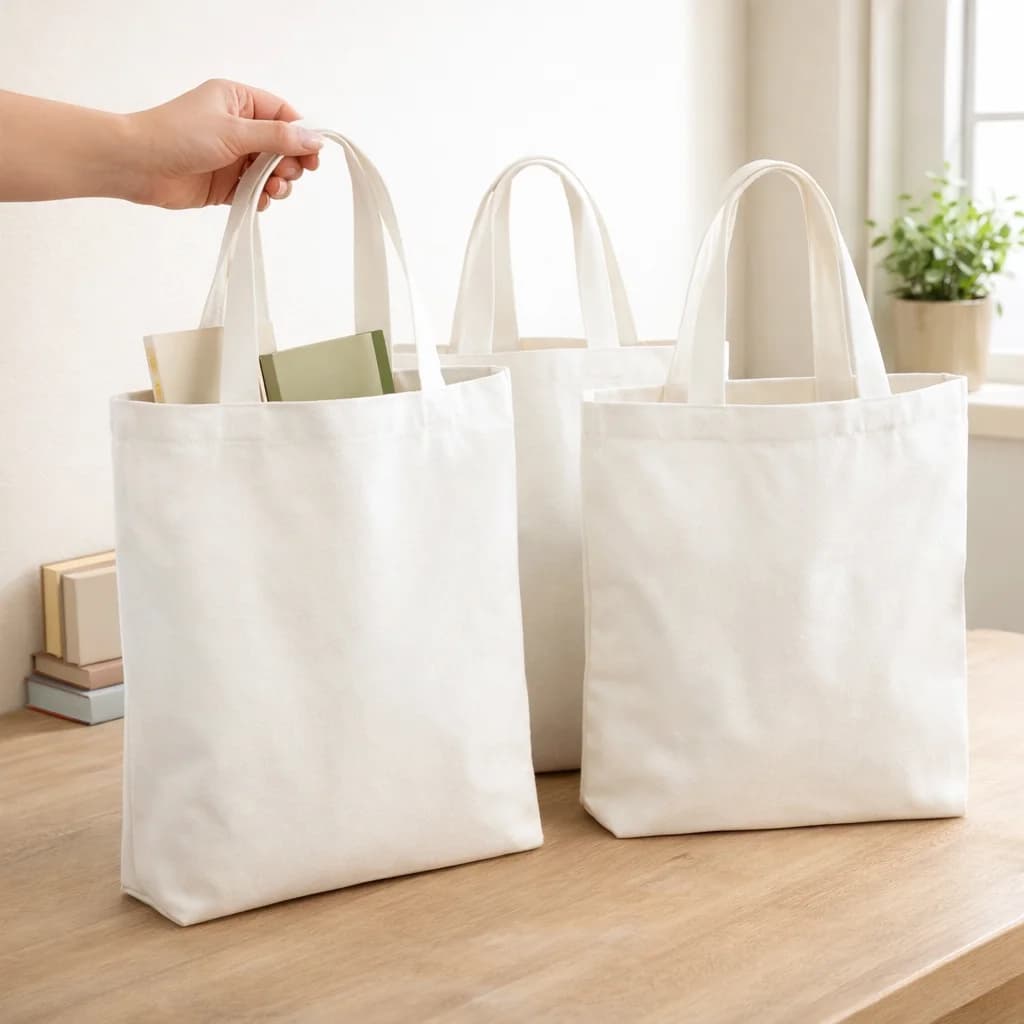 Set di Borse Tote Bianche per Sublimazione 6pz 10pz 12pz, Borse in Tela per Trasferimento a Caldo per Stampa Fai-da-Te, Artigianato, Shopping, Scuola