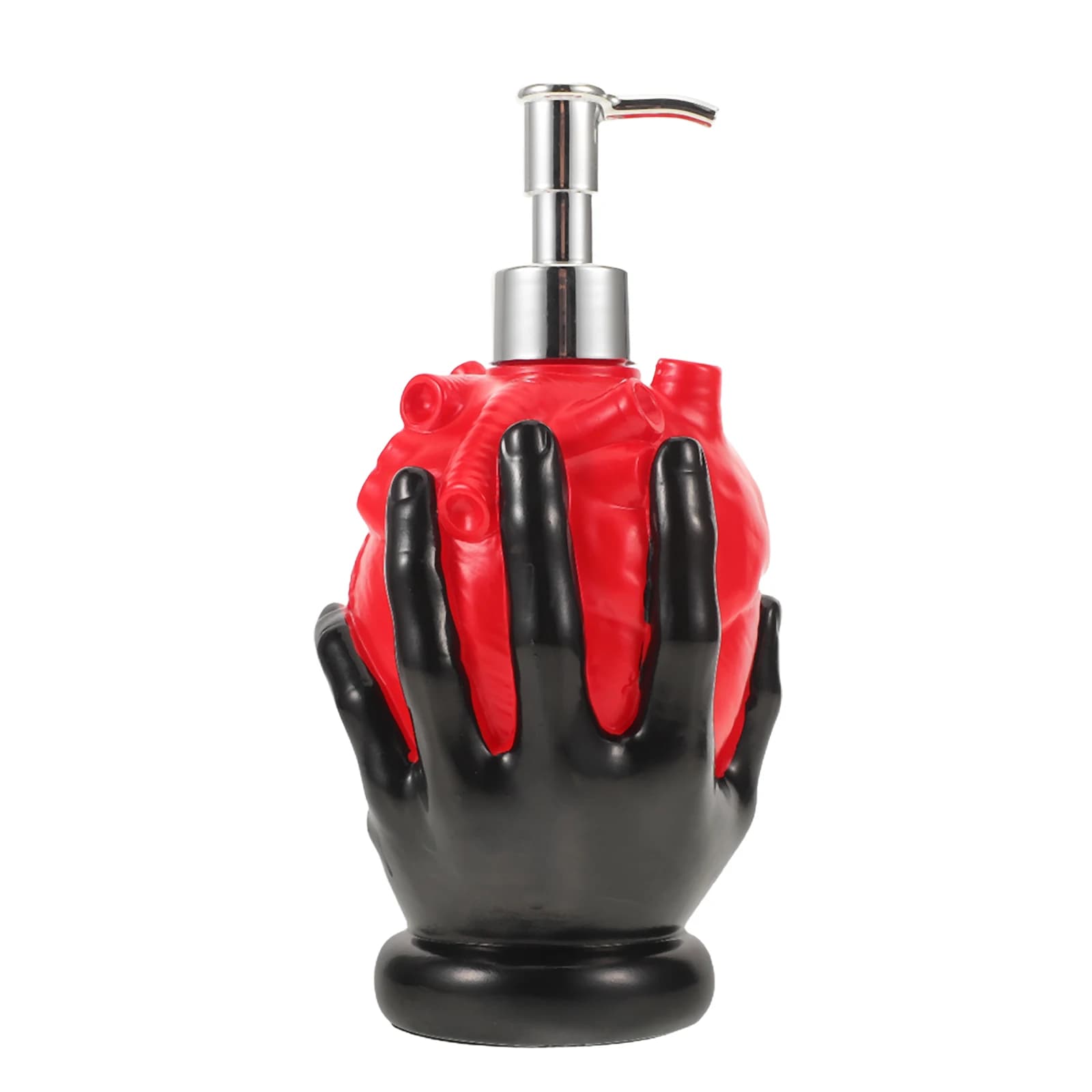 Bottiglia di sapone a forma di cuore Dispenser fantasma Schiuma raccapricciante Accessori da bagno Controsoffitto Anatomico Nero Gotico