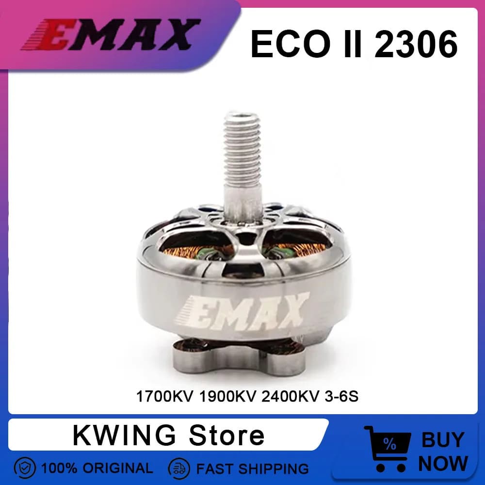 1 / 4PC Emax ECOII ECO II Serie 2306 1700KV 1900KV 2400KV 3S-6S Motore Brushless per FPV Racing RC Drone RC Quadcopter Modello